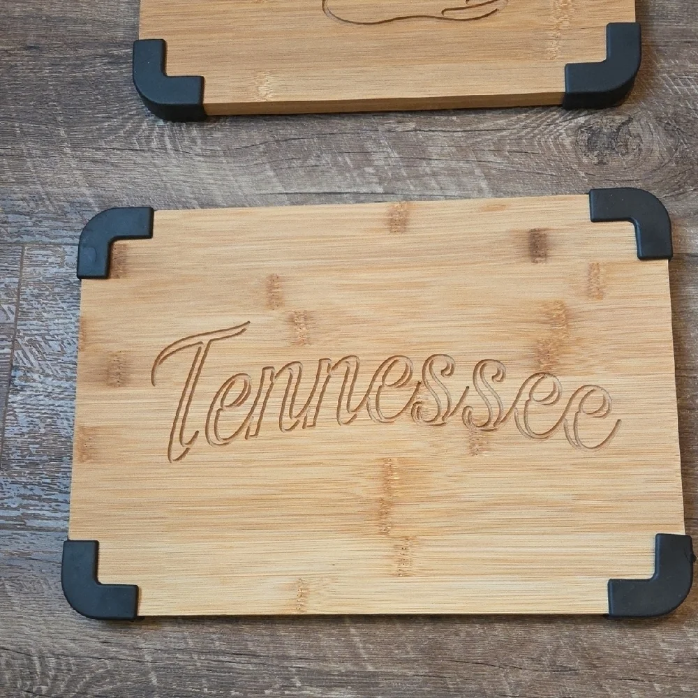 Bamboo Cutting Board Set with Black Accents New